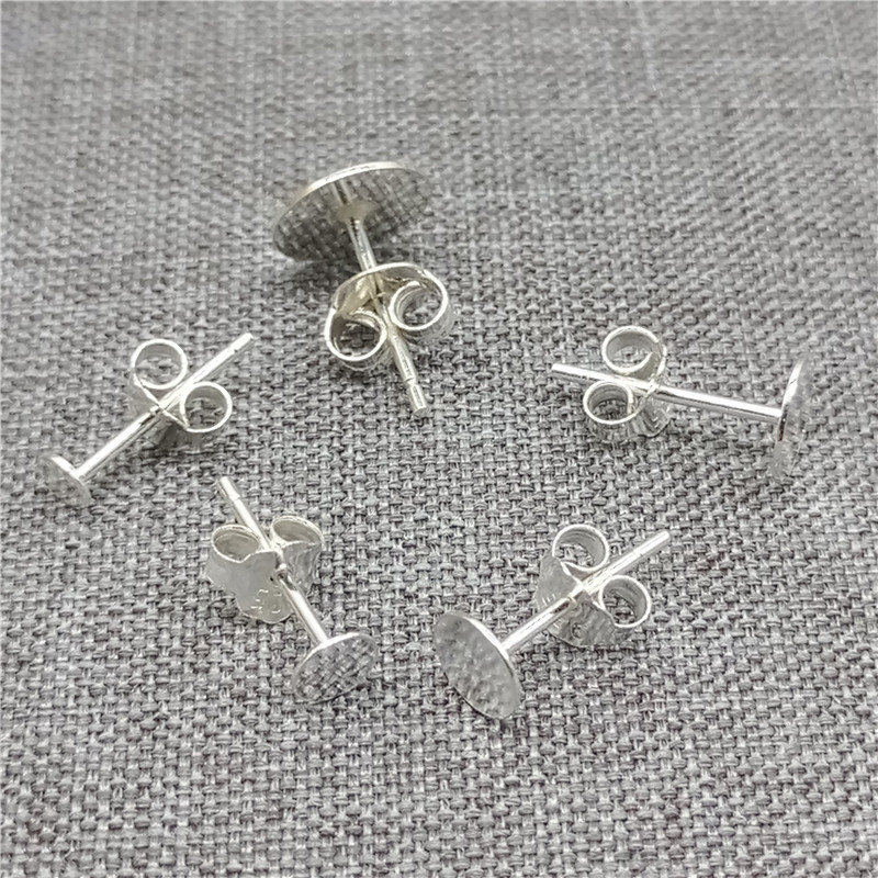 20prs 925 Sterling Silver Earring Posts w/ Flat Back 2mm 3mm 4mm 5mm 6mm 7mm 8mm