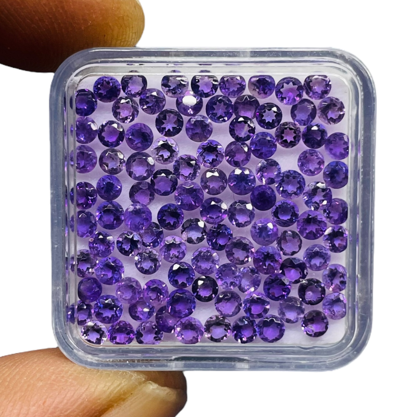 100 Pcs Natural Amethyst 2.5mm Round Cut Loose Untreated Gemstones Wholesale Lot