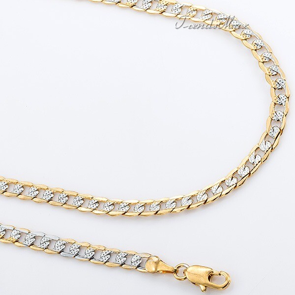 Womens Mens 4mm Diamond-Cut Curb Cuban Link Gold Plated Chain Necklace 8″-36″