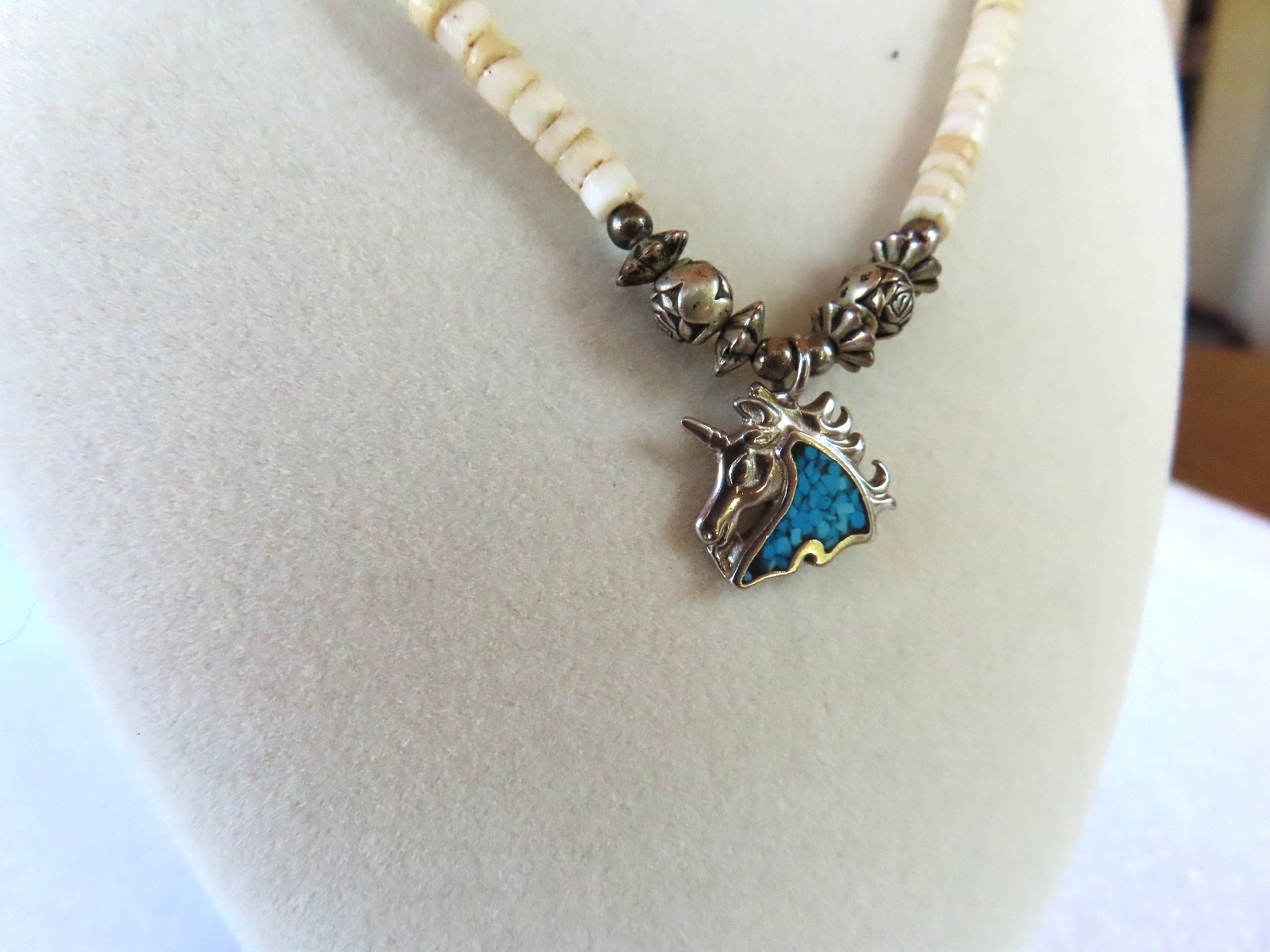 Unicorn Pendant necklace, 16-17 inches long, twist on clasp