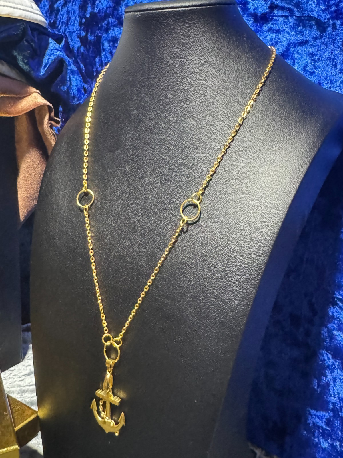 Anchor Pendent Necklace Gold or Platinum Color 20″ or 24″