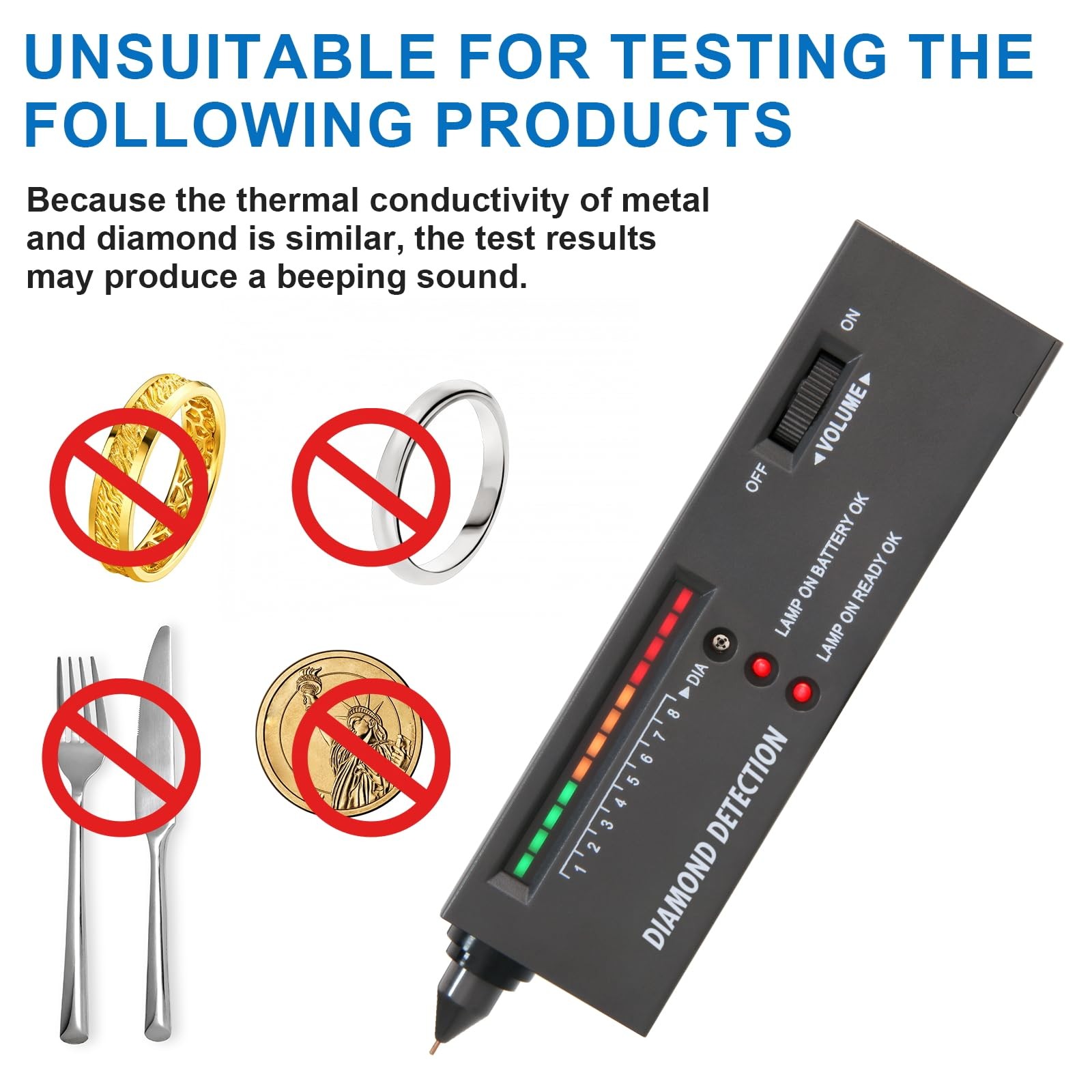 Pro Diamond Tester Pen HighAccuracy Gemstone & Jewelry Only Detector