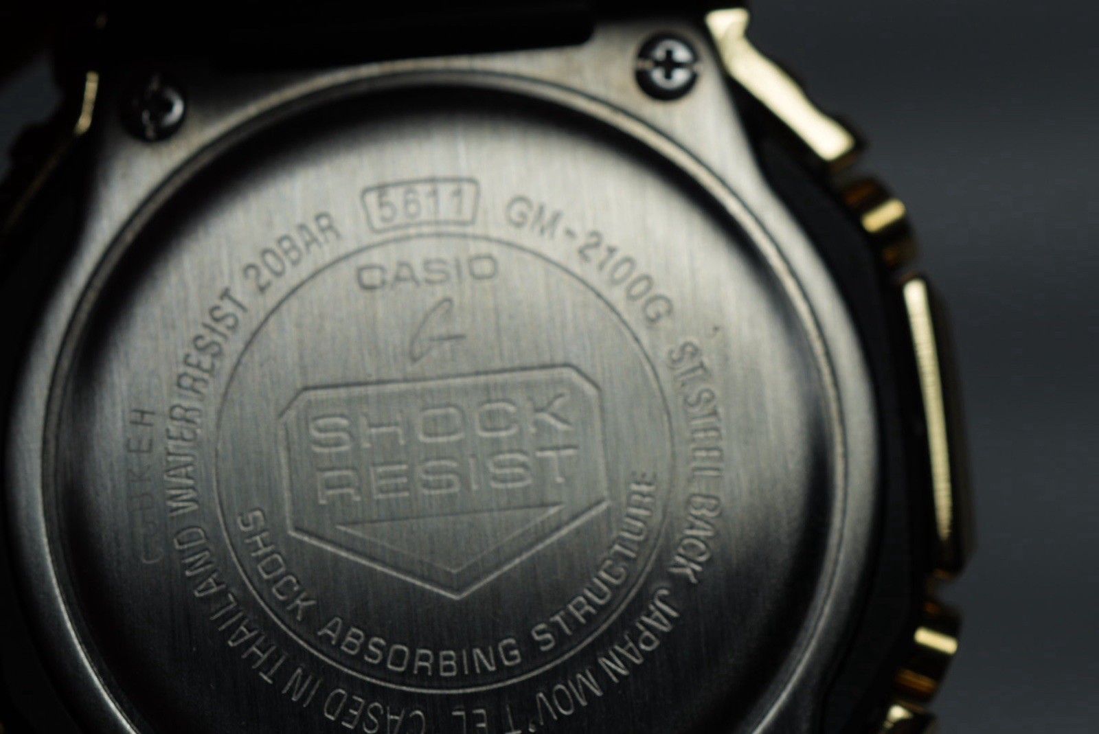 Casio G-SHOCK GM-2100G Gold Octagon Case Analog-Digital Quartz Black Resin