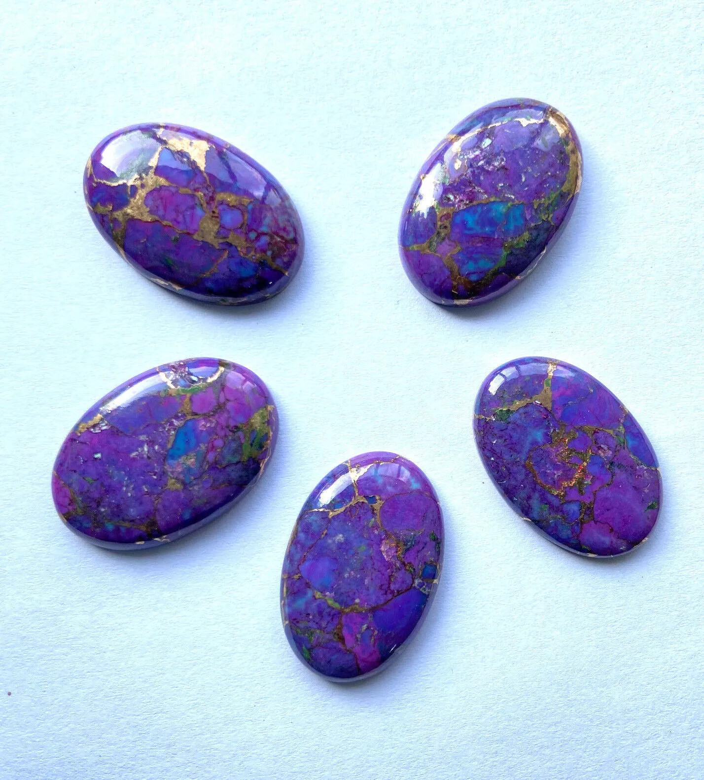 [WHOLESALE] PURPLE COPPER TURQUOISE CABOCHON OVAL SHAPE LOOSE GEMSTONE