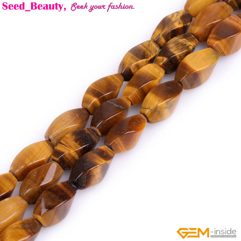 Natural Gemstone Stone Twist Beads Jewelry Making 15″ Loose 8x16mm Bead 24-25Pcs