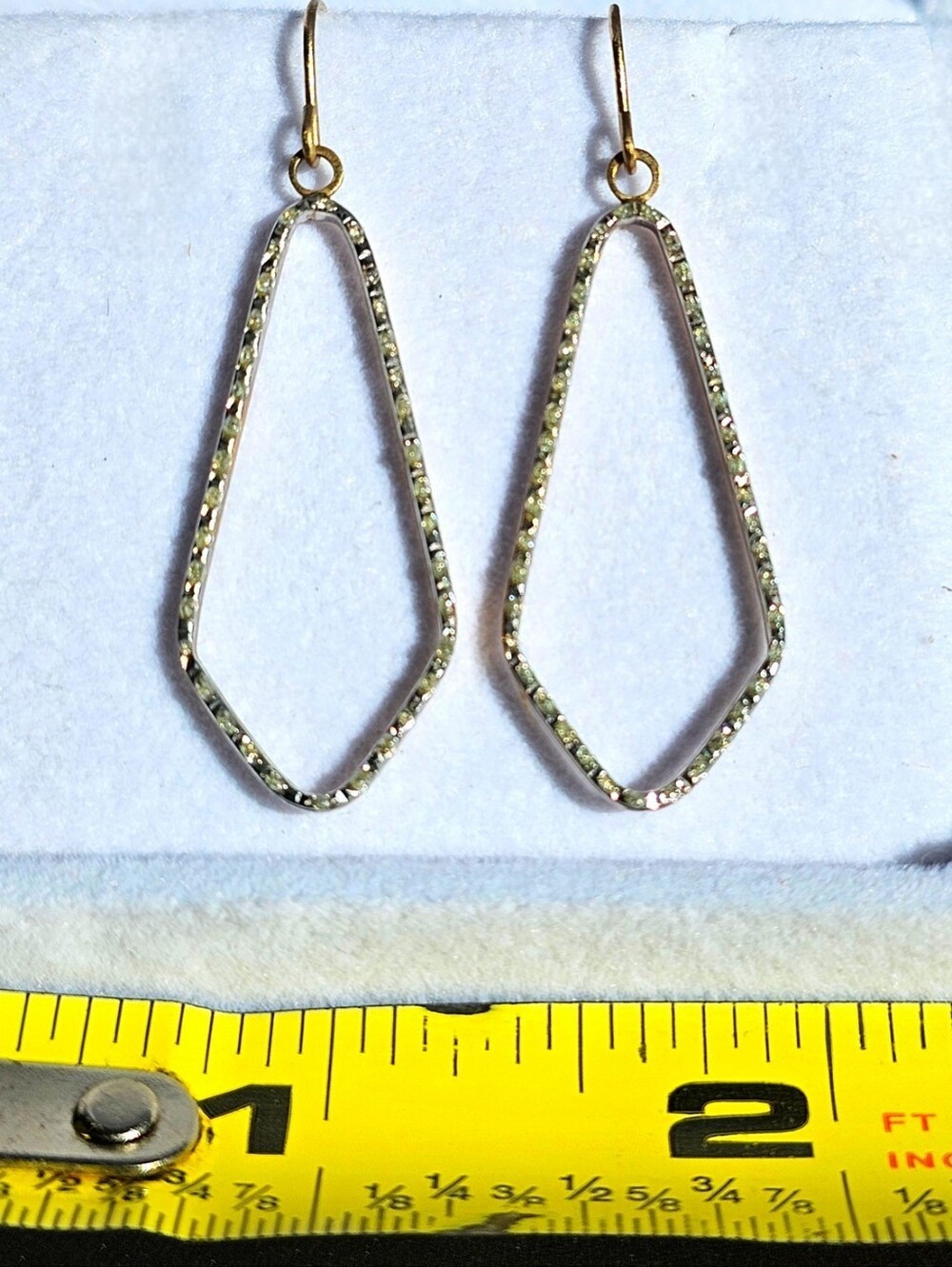 10k Gold Diamond Drop Geometric Dangle Earrings