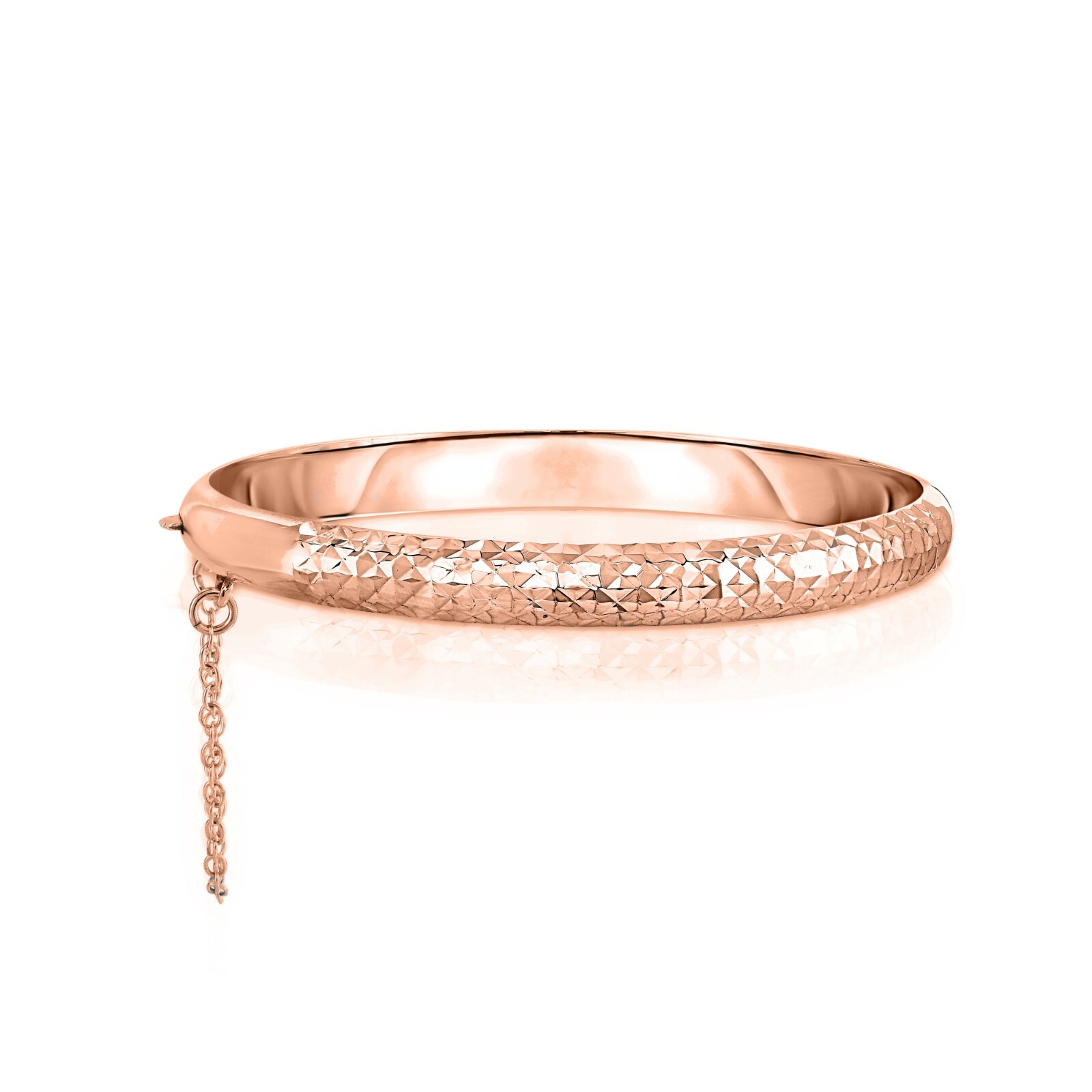 Sterling Silver 925 7MM Diamond- Cut Bangle Bracelet For Women-7″ Inch- 3 Colors