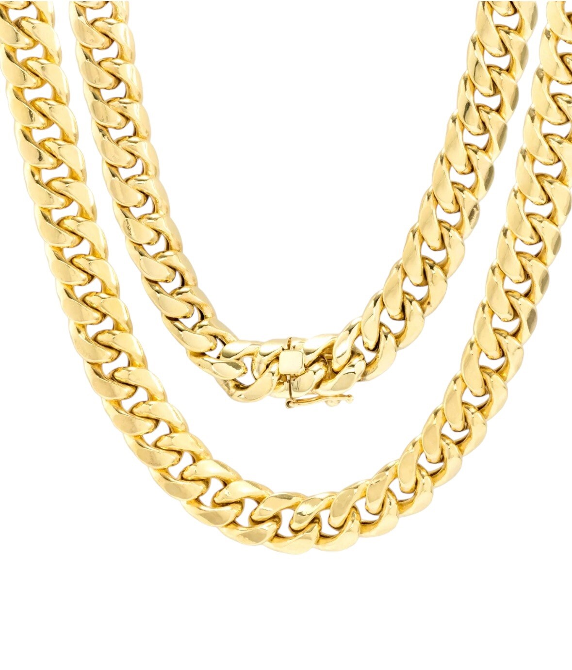 Real 14k Gold Miami Cuban Link Chain Necklace 9mm 24 inches Box lock Top Quality