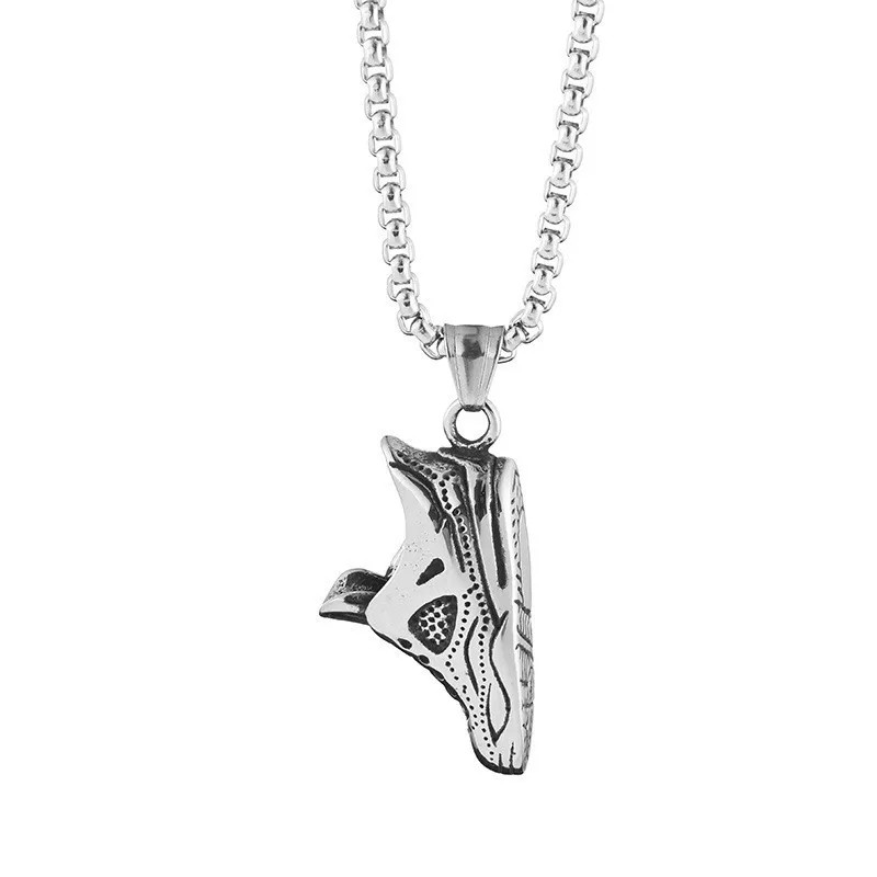 Men’s Titanium Steel Necklace Hip Hop Punk Trendy Anchor Pendant Stainless Steel