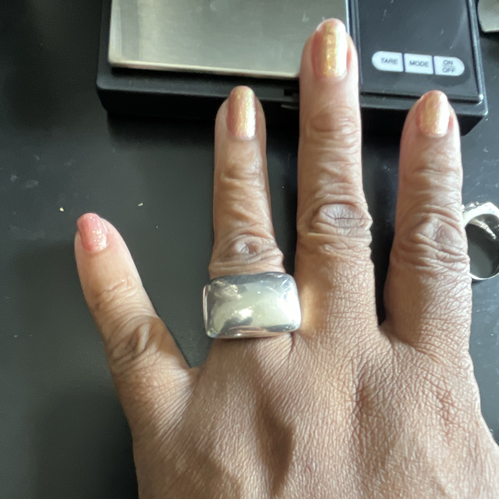 925 Sterling Silver Signet Ring Size 7.5 1.5mm Band No Stone Silver