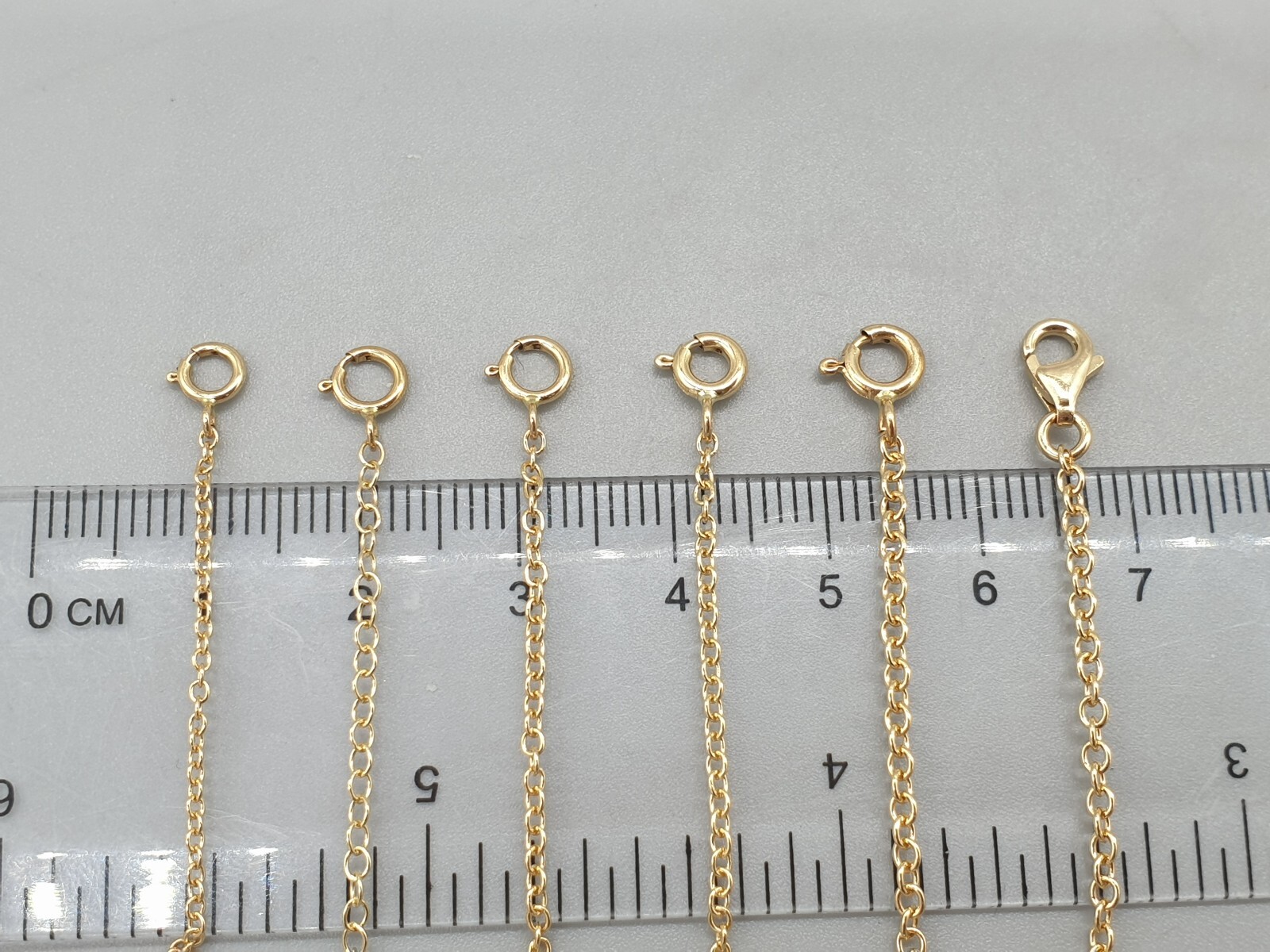 18k 18ct yellow gold chain extender two clasp connector extension safety chain
