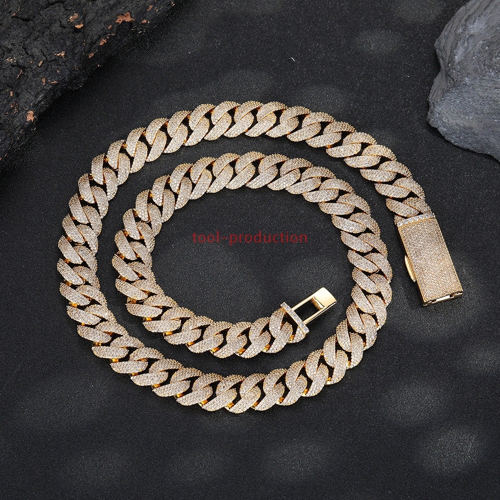 15mm full 5A zircon beveled Cuban chain necklace/bracelet in a hip-hop style A++