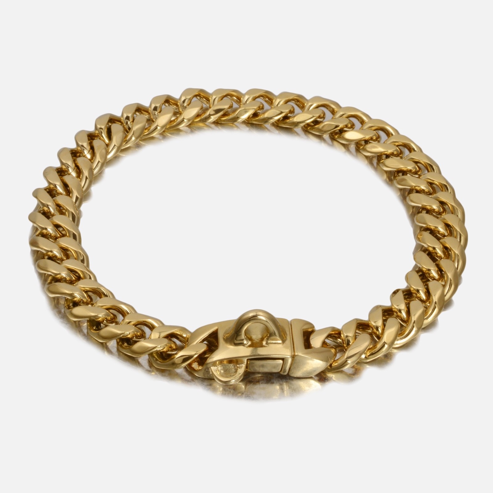 Upgraded Gold Stainless Steel Cuban Link Dog Chain Collar Necklace Luxury 10-26″