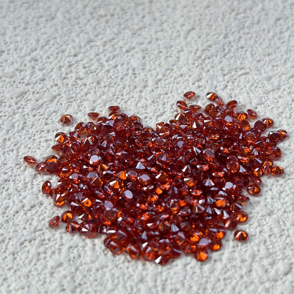 High Quality Loose Zirconia 1000pcs Garnet Round Cut 0.8mm-10mm for Jewelry