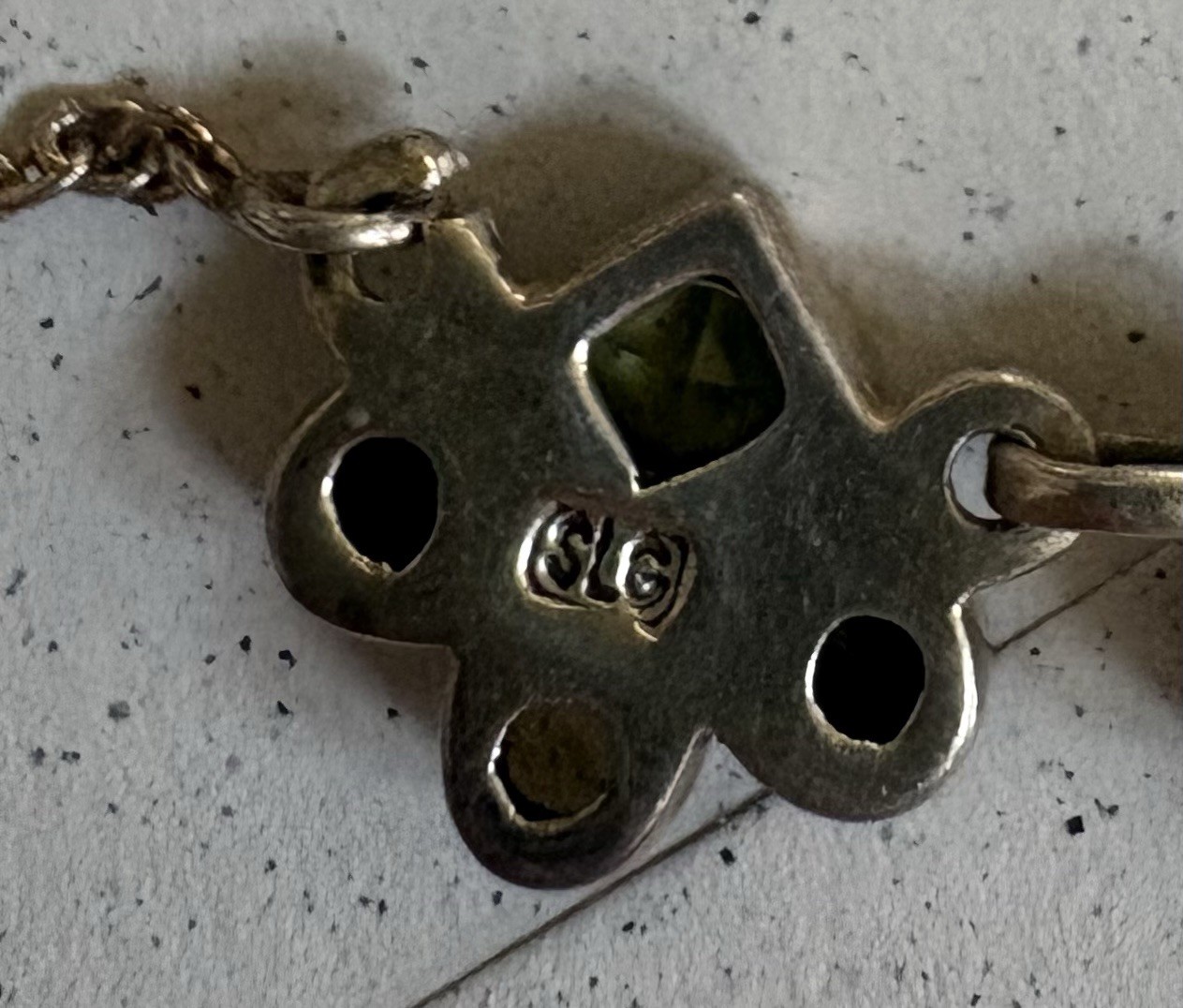 925 SLG Sterling Silver Peridot Amethyst Citrine Pendant Necklace Lobster