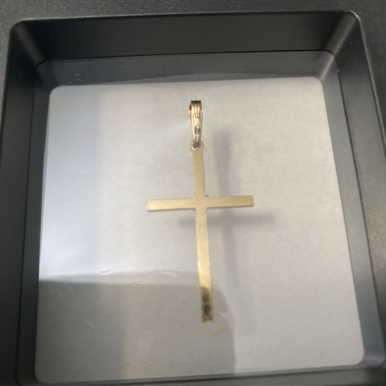Real Solid 1/20 14K Yellow Gold Cross Crucifix Religious Pendant Necklace in mm