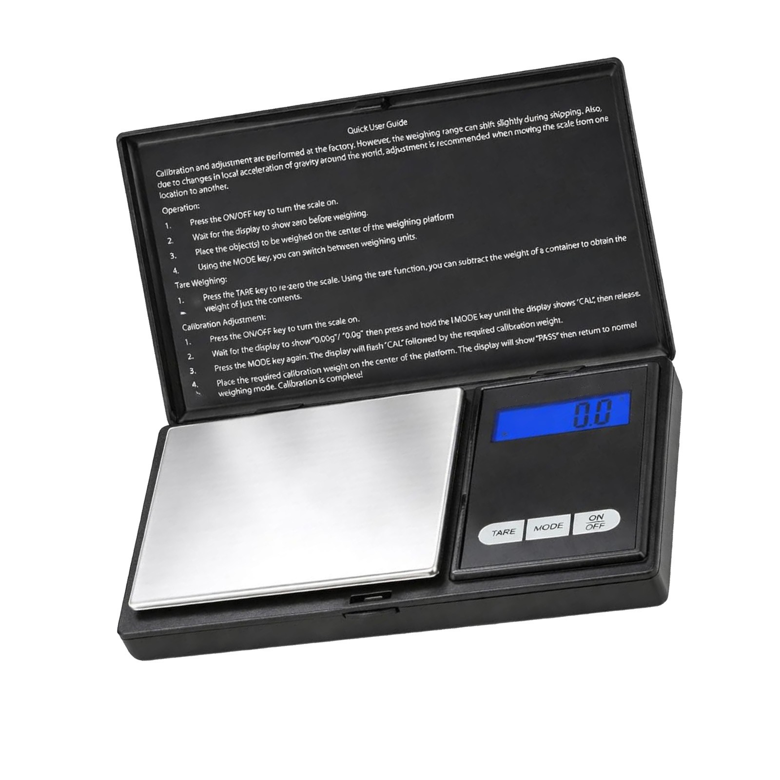 1000g/0.1g Digital Pocket Scale with Stainless Steel Platform for Kitchen Use