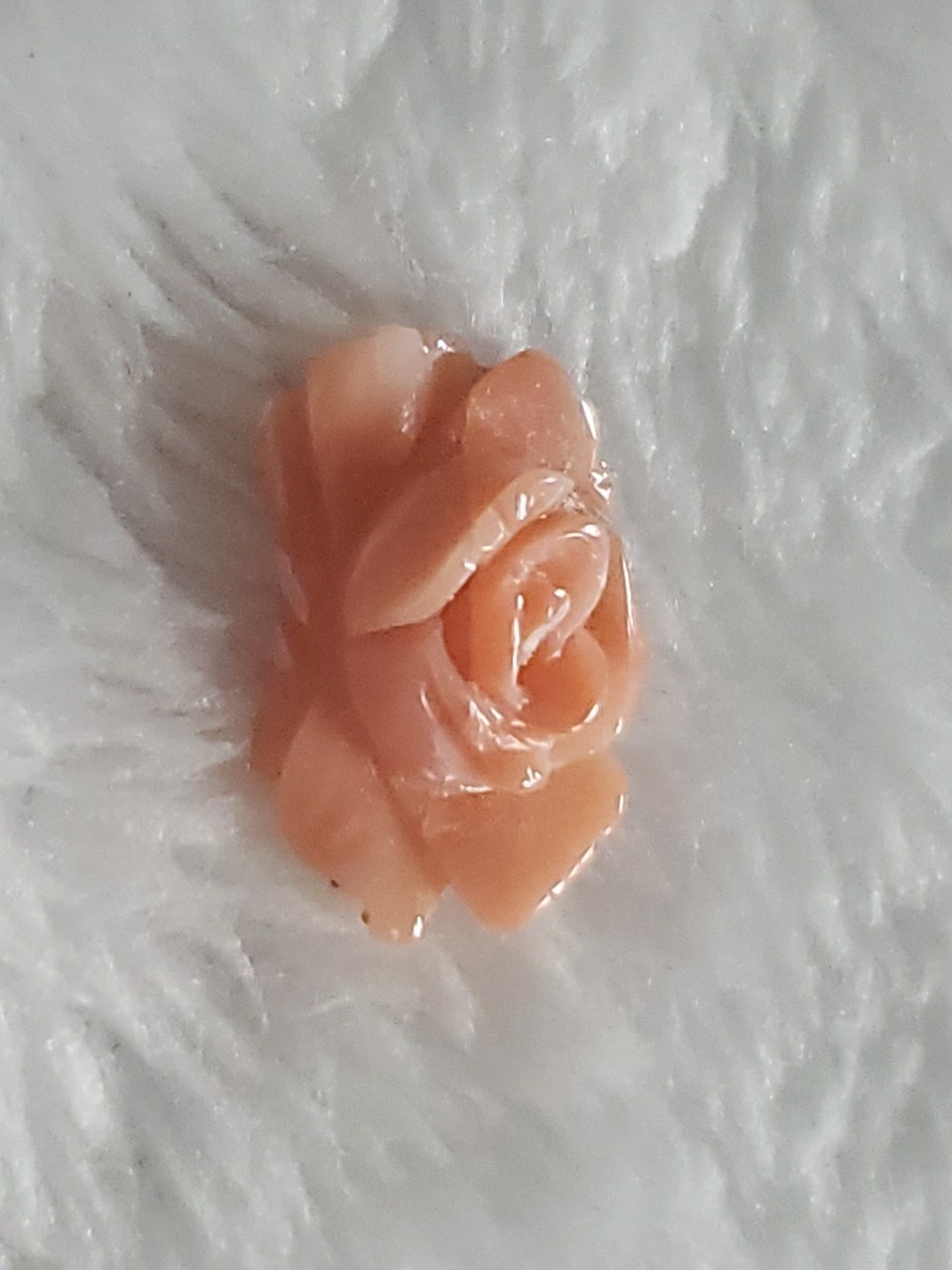 Vintage Hand Carved Pink Coral Floral Rose Loose Gem Jewelry Projects 15mm