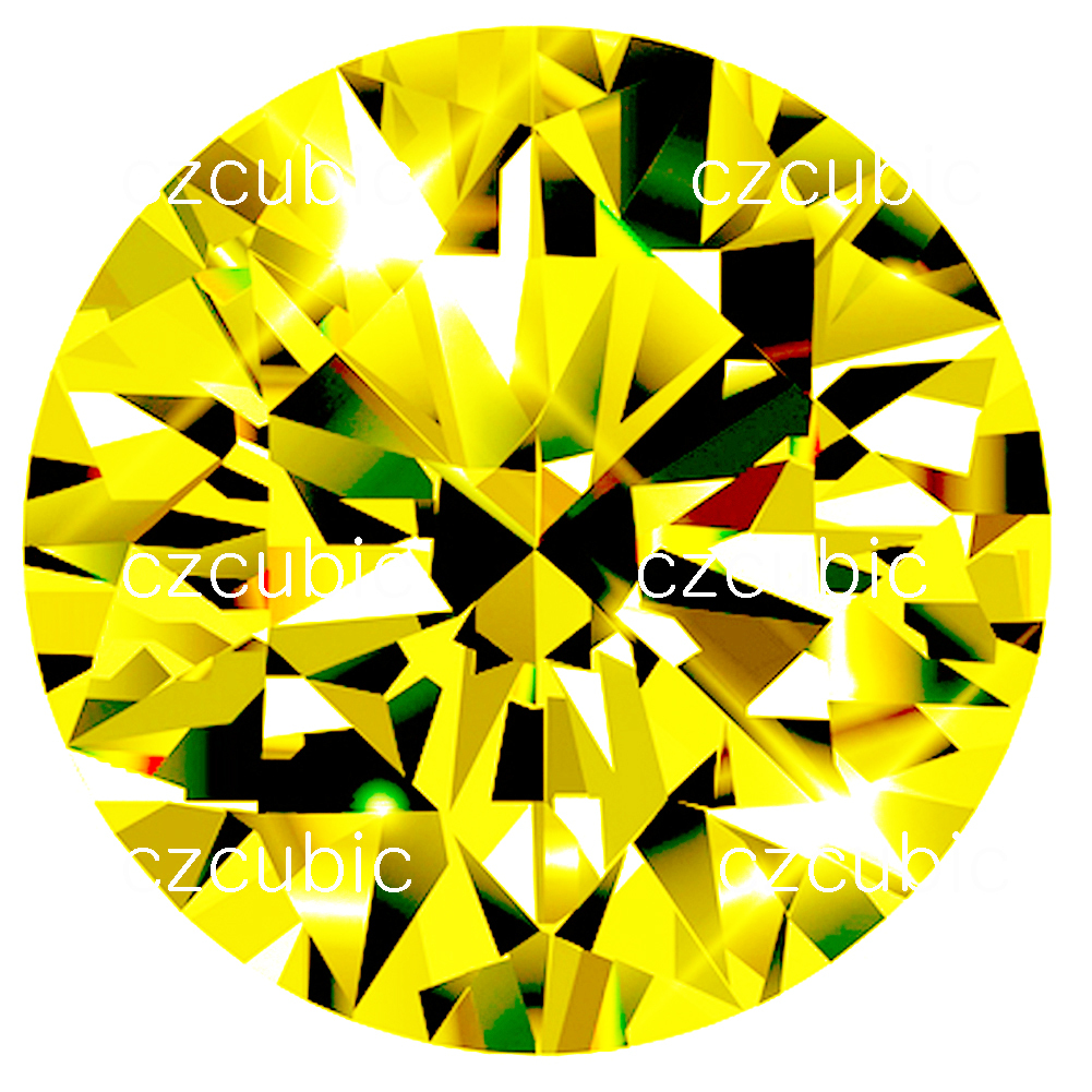 YELLOW CUBIC ZIRCONIA ROUND SHAPE SUPER & SUPER QUALITY LOOSE U.S.A SHIPPER