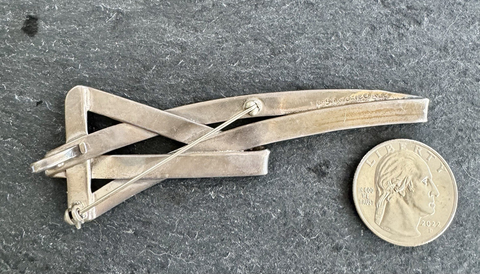 Rare Taxco 925 “Shooting Star”Pin. Marked With Origin. Modern Abstract Design