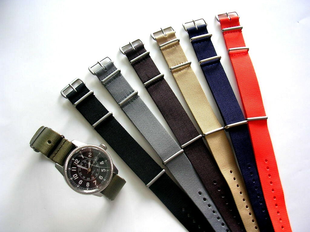 18mm Black Grey NATO g10 Prem nylon watch band 2pak RAF Bond IW SUISSE 20 22 24