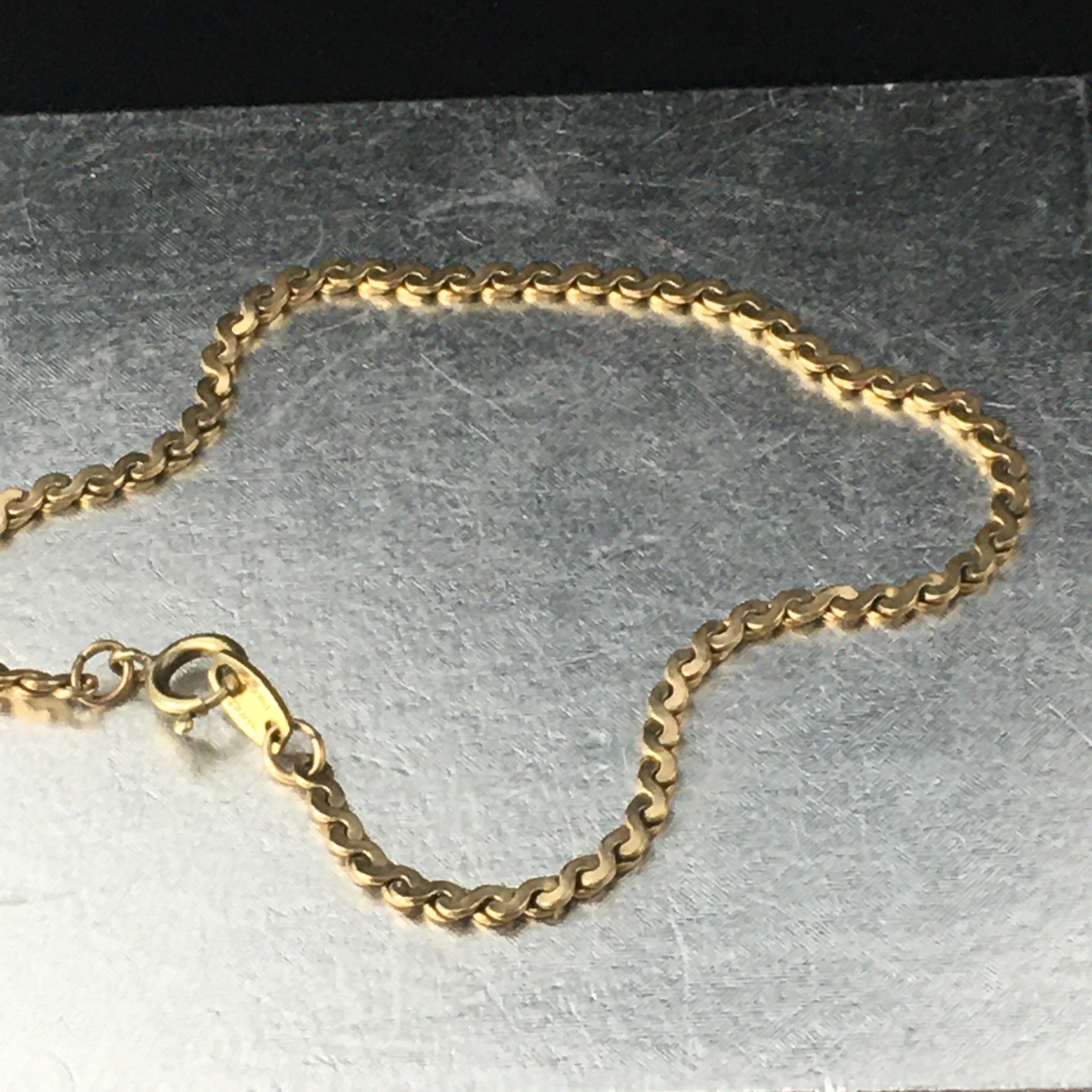 Vtg SWEET 1/20 14k Gold Filled Twist Chain Bracelet 8.5″