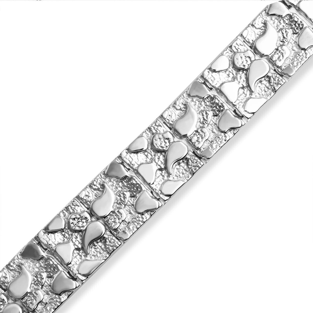 .925 Sterling Silver Textured Nugget Bracelet S/L