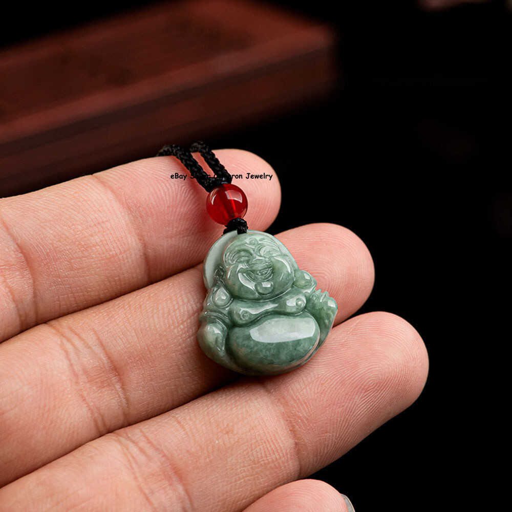 Real Grade A Natural Green Jade Jadeite Women Blessing Small Buddha Pendant 5g