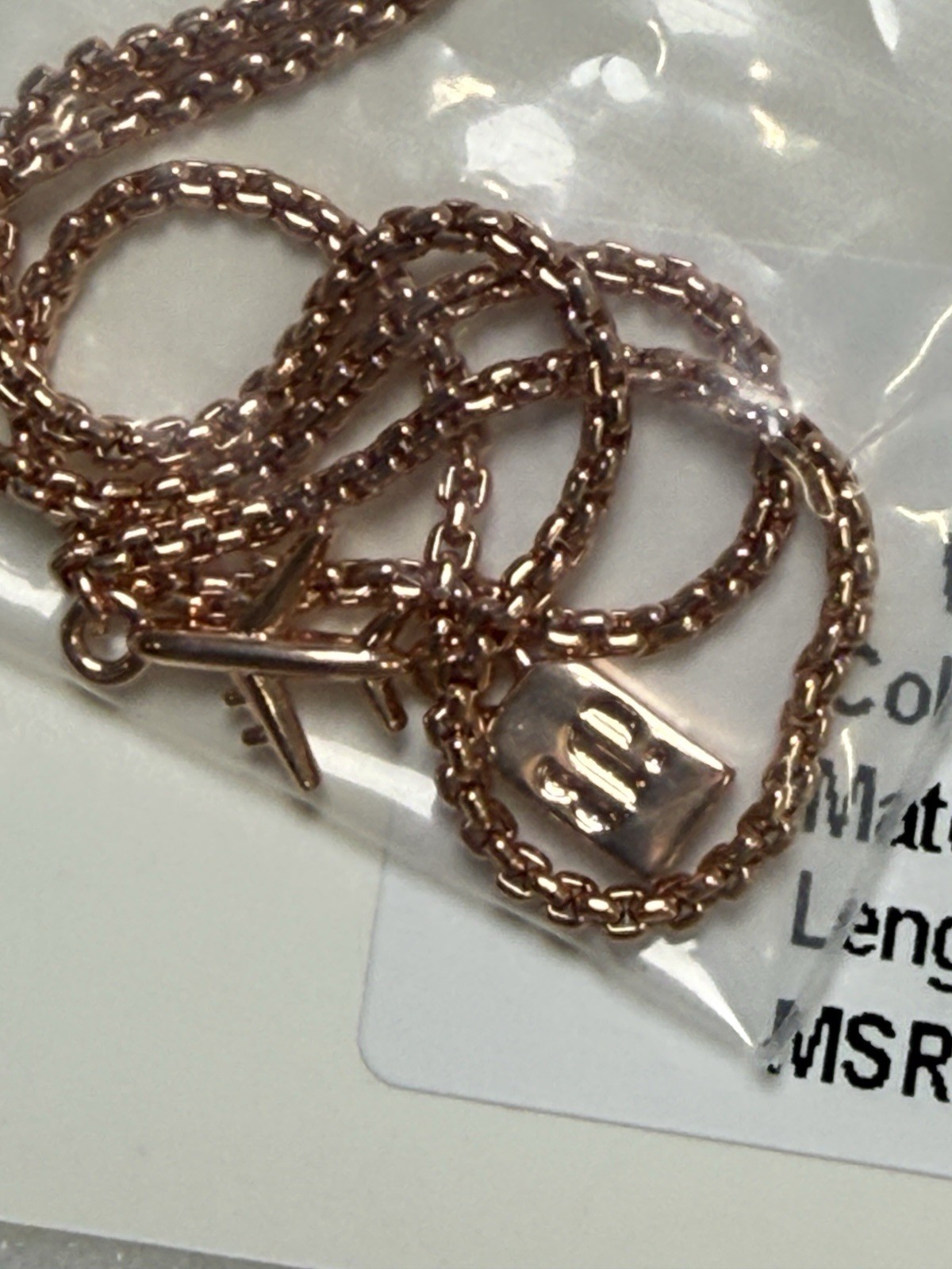 BP Worldwide Sparkle Crystal Necklace Rose Gold Plated 27″ NK59585