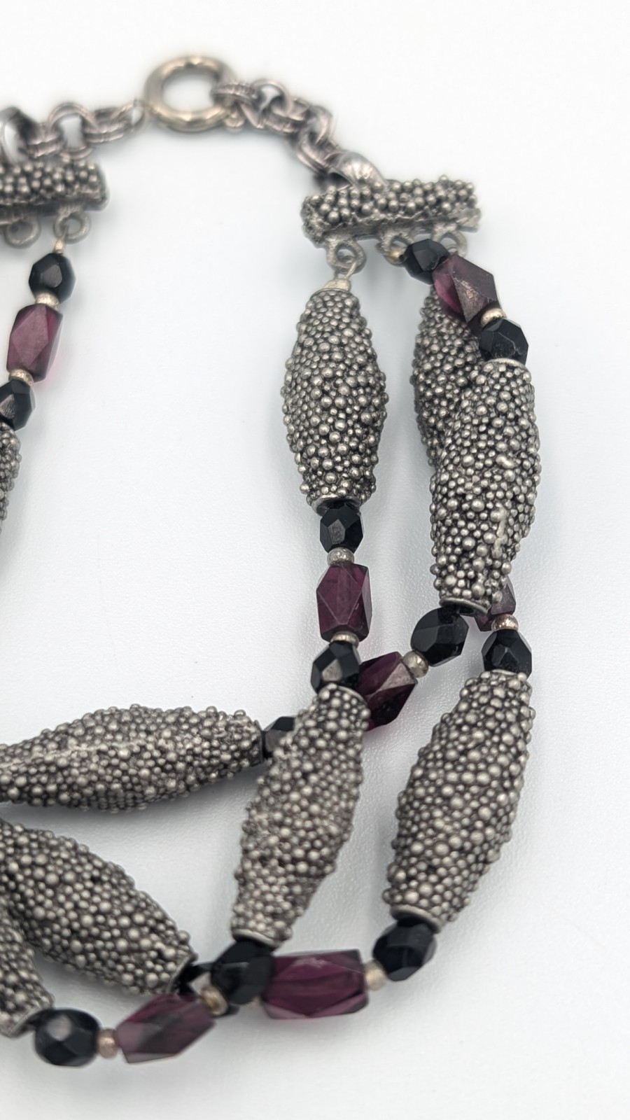 In The Style of Michael Dawkins Silver Popcorn Beaded Multi-Strand Bracelet