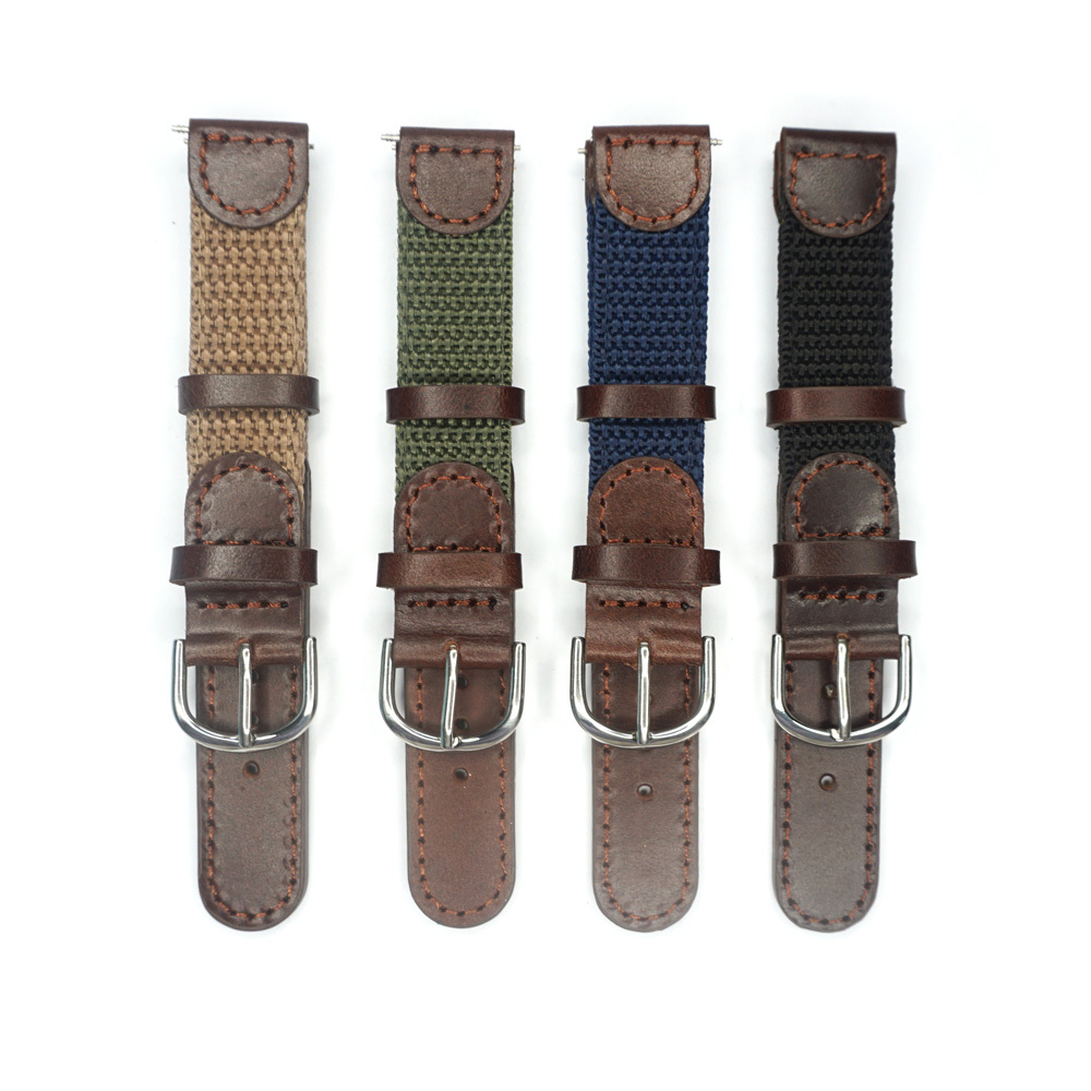 16mm 17mm 18mm 19mm 20mm 22mm 24mm Genuine Leather Nylon Watch Strap Watch Band