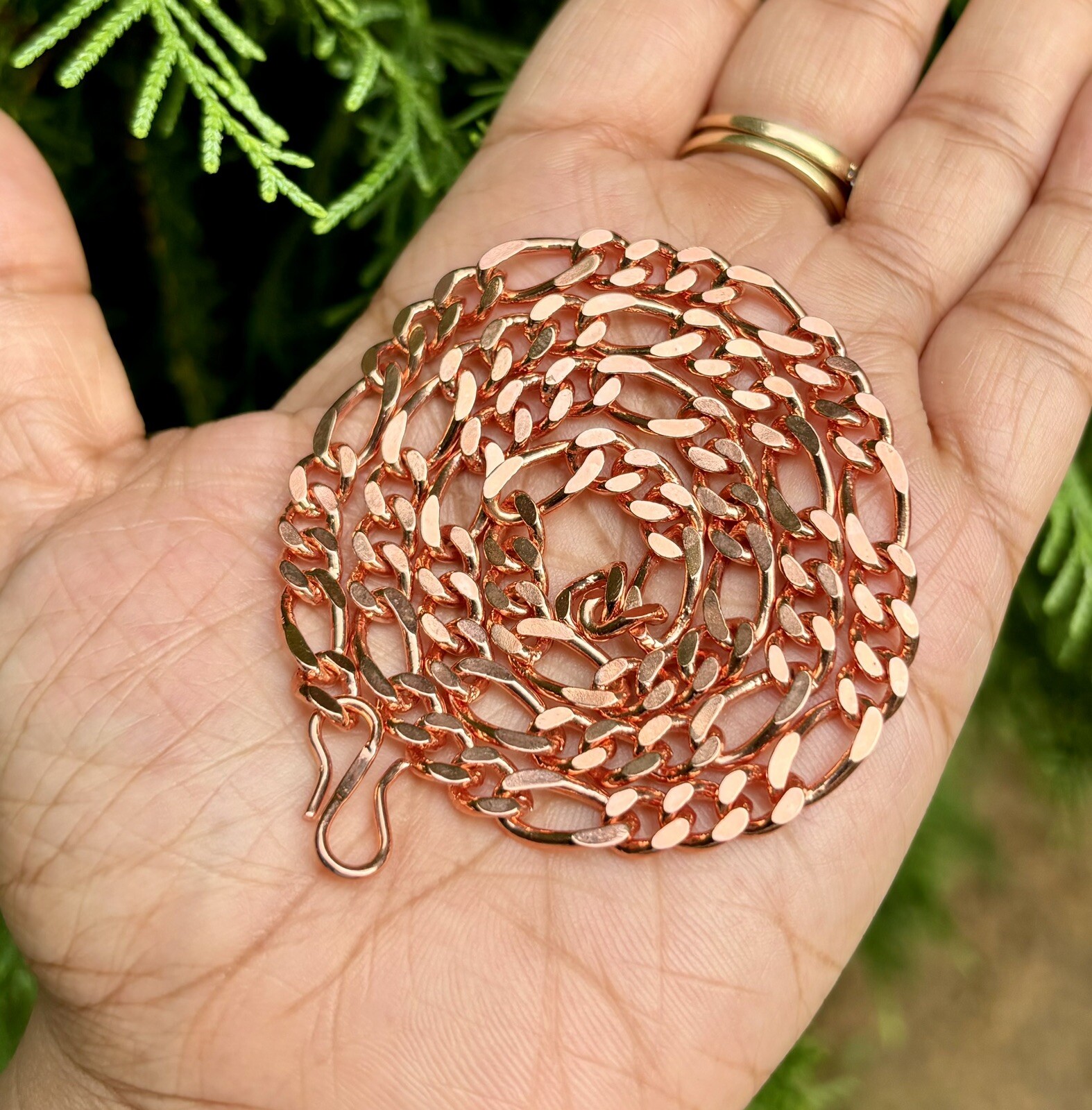 14 inch Pure Copper FIGARO Chain Necklace, Healing Copper Jewelry, Spiritual