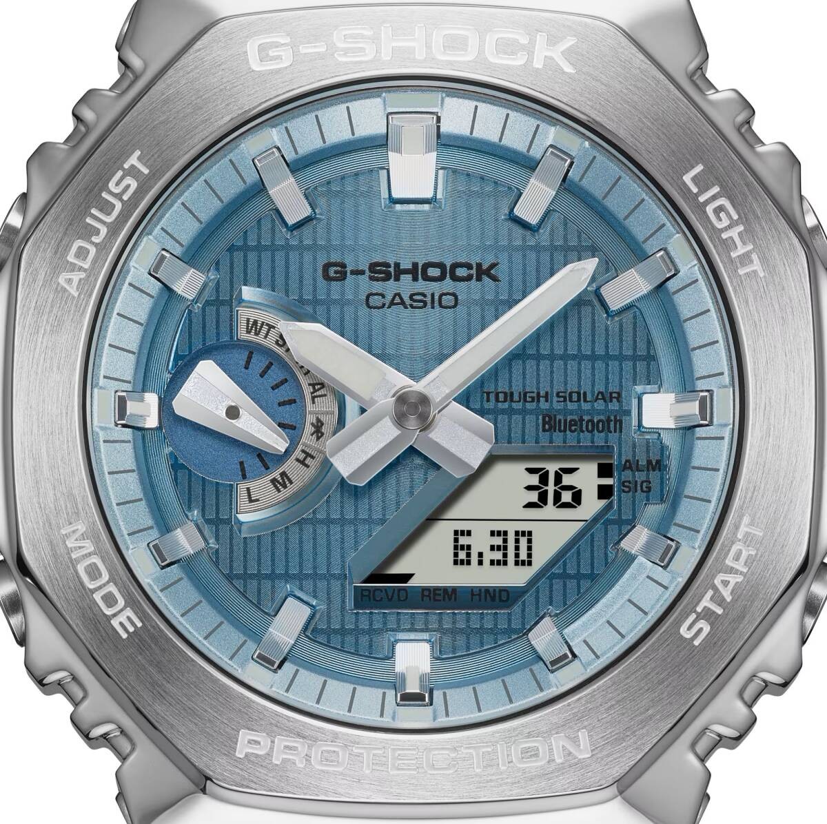 CASIO G SHOCK Tough Solar mobile link black silver light blue GBM 2100A 1A2 men’