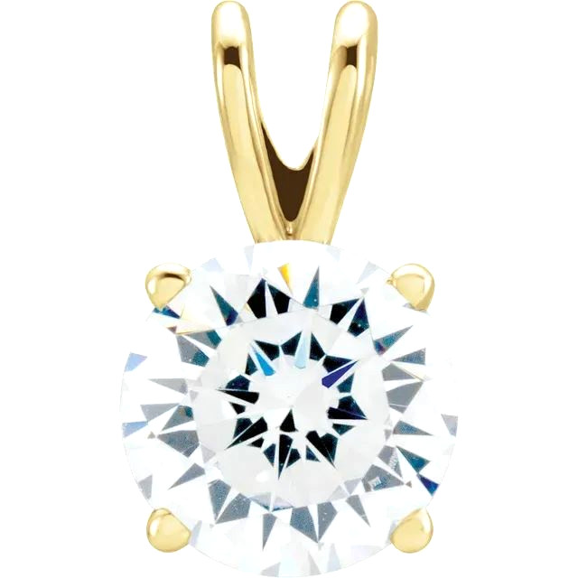 10K Yellow Gold Round Pre-Notched Pendant Setting Solitaire Mount 4mm-11mm