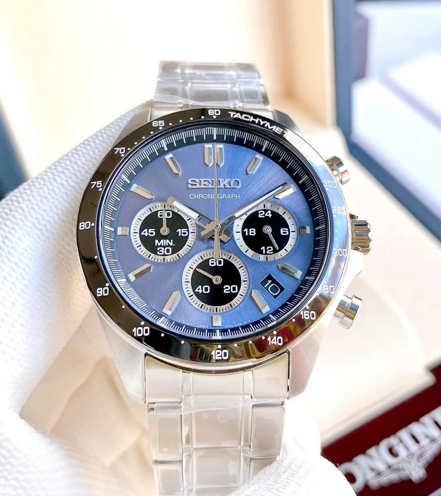 Seiko Spirit SBTR027 Chronograph Blue Dial Stainless Steel Men’s Watch