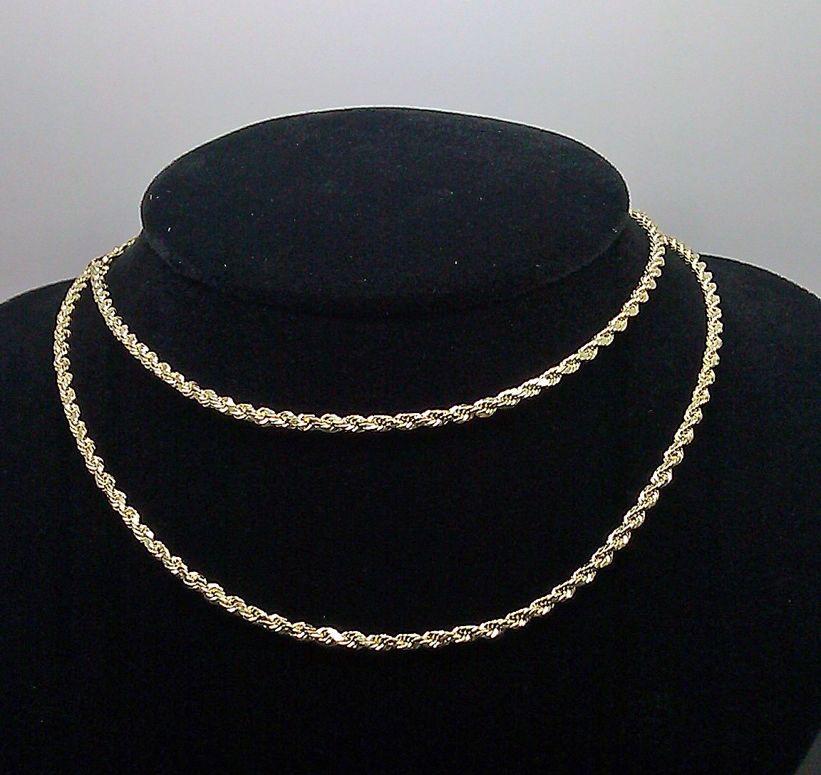Gold Rope Chain men ladies 22″ Inch REAL GOLD 2.7mm Thick NEW 10k Yellow Gold