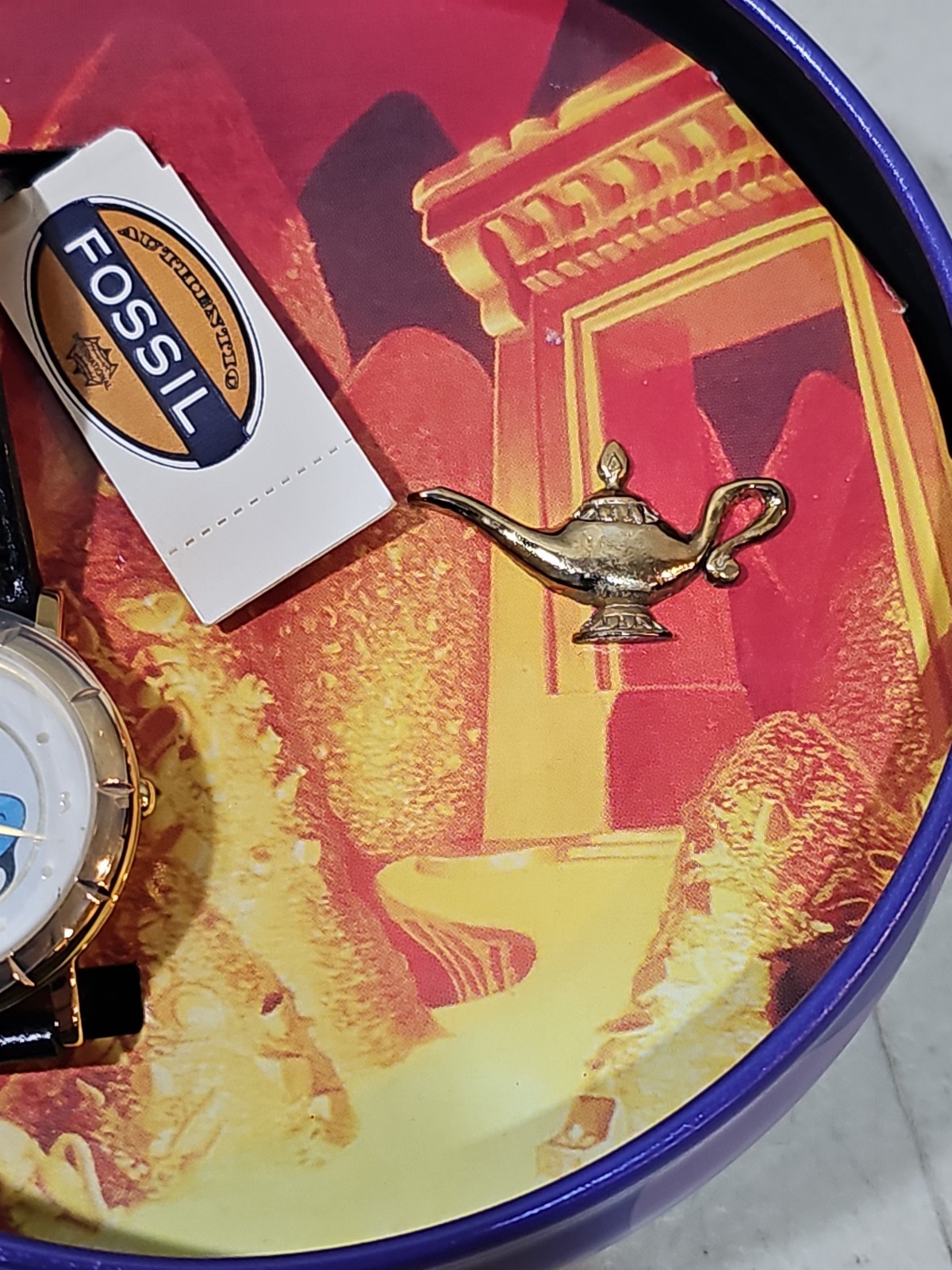 1997 Fossil Limited Edt Disney Aladdin Collector’s Watch LI-1046 +Pin New 62323