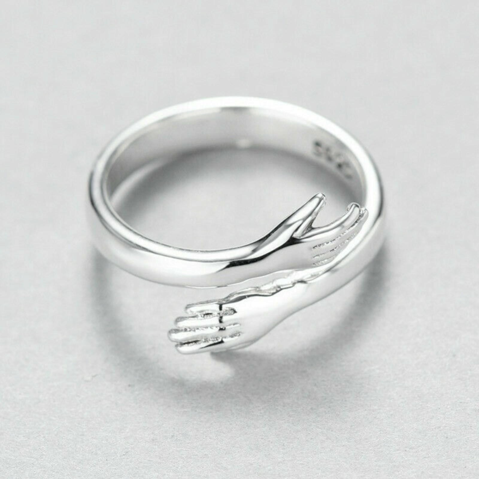 Fashion Love Hug Rings for Men Women Silver Plated Party Rings Open B77