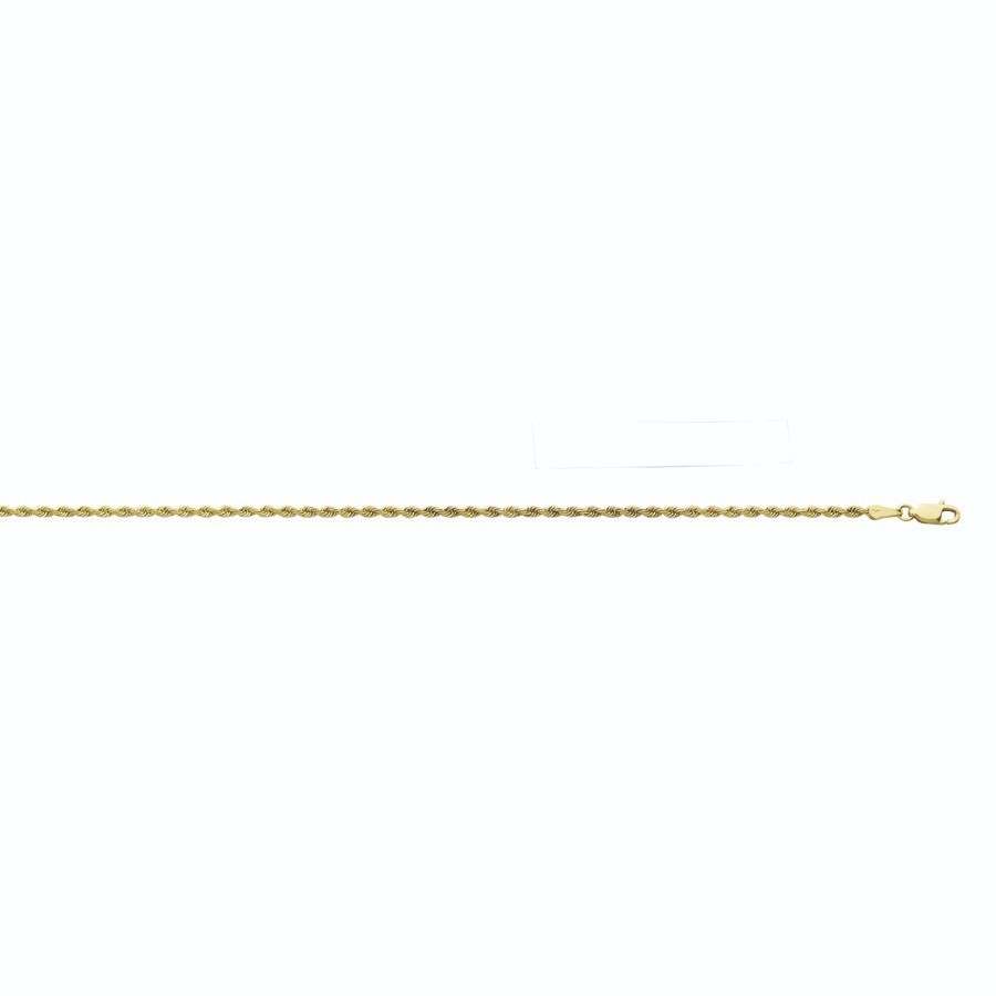 10k solid yellow gold diamond cut rope chain 16″inch 2.5mm 6.7 grams