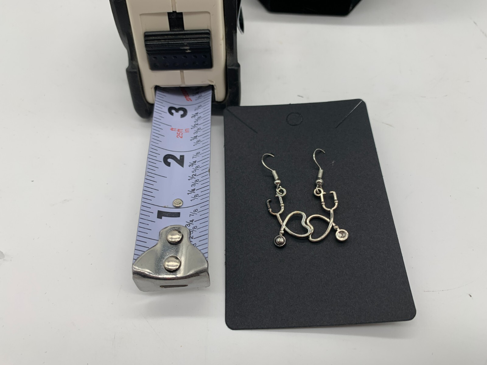 Metal Silver Stethoscope Dangle Earring Set DD01B10119