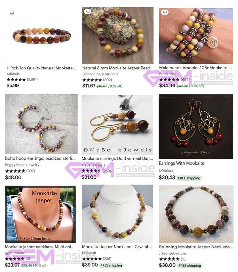 Natural Gemstone Genuine Multicolor Mookaite Beads For Women Jewelry Making 15″
