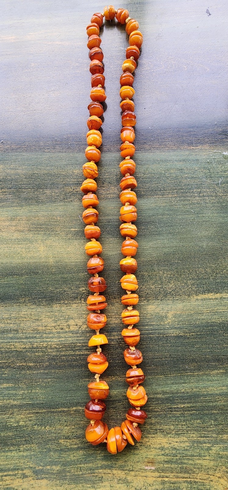 Style): Antique Butterscotch Baltic Amber Beaded Endless Necklace 28 In 57 Grams