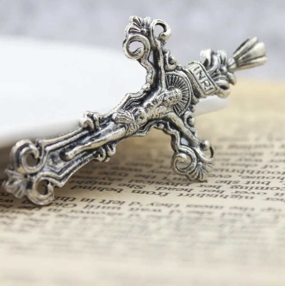 925 Sterling Silver 3D Christian Jesus Christ Cross Catholic Crucifix Necklace
