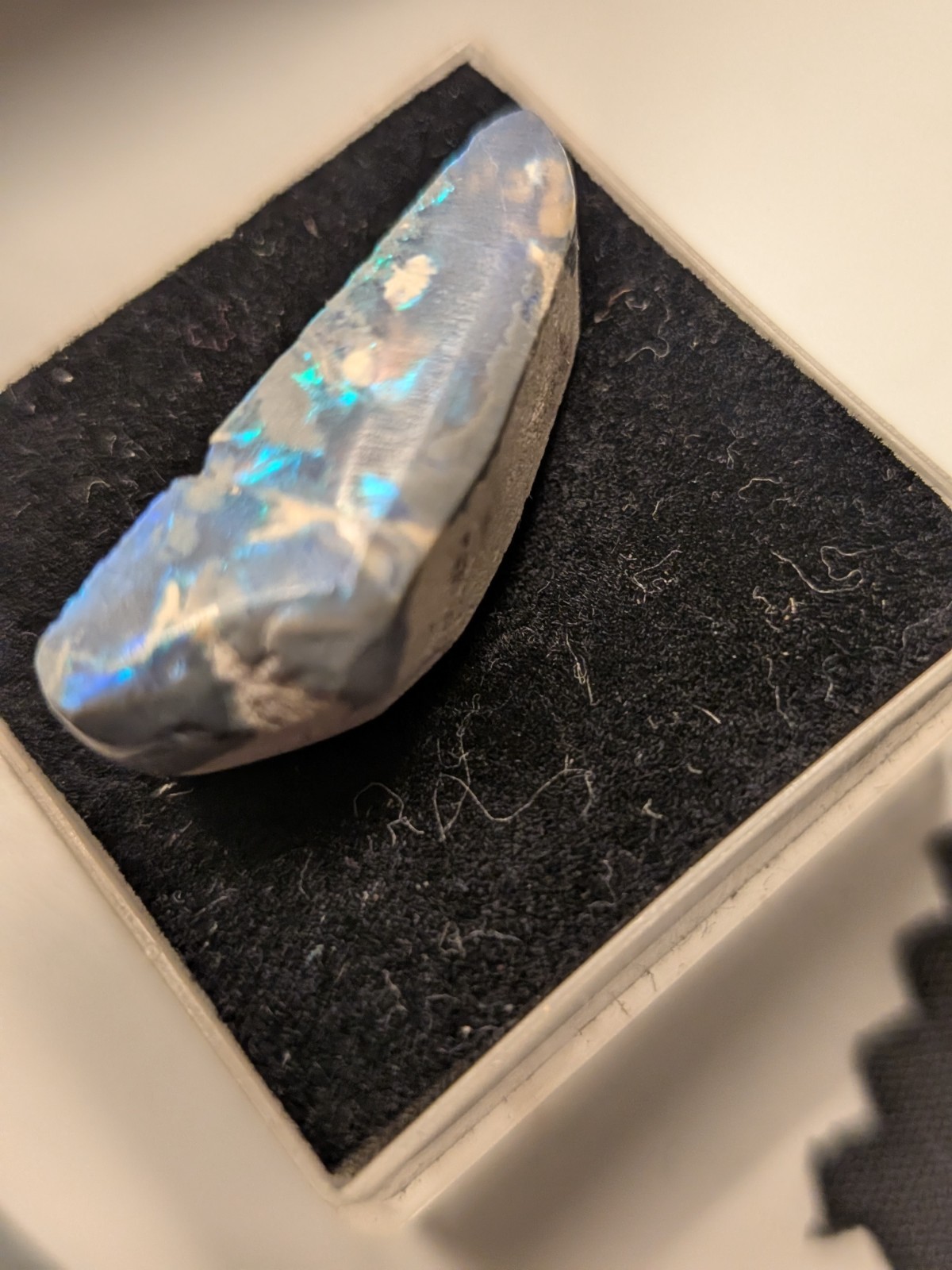 opal blue and green on black