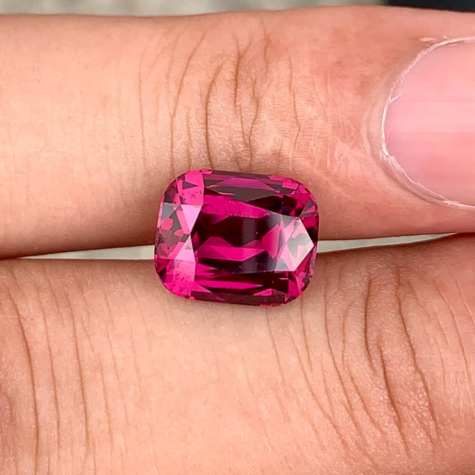 6.18 Carats Natural Bright Rose Pink Garnet Cushion Cut From Tanzania