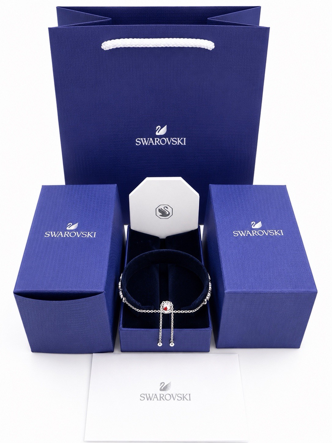 Swarovski Imber Emily bracelet Mixed round cuts, Blue, Rhodium plated 5663394