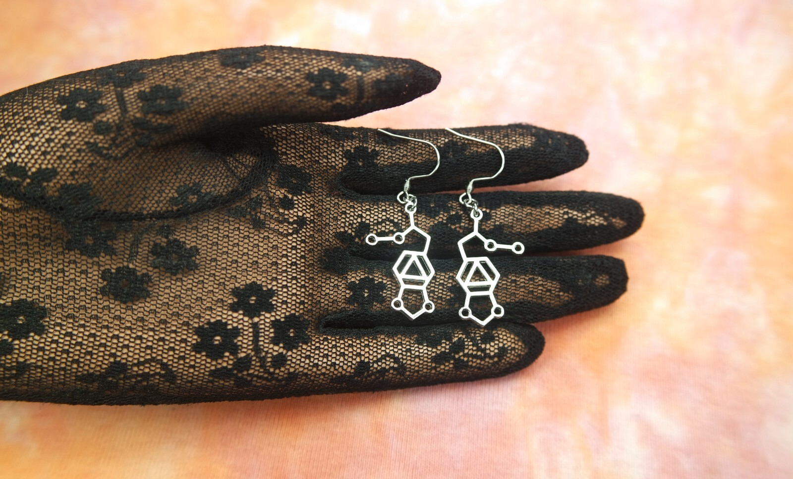 Ecstasy Molecule Necklace or Earrings, MDMA XTC House Party Festival Jewelry