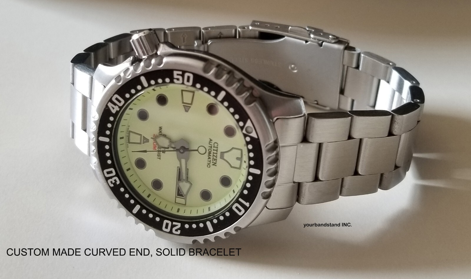 20mm Curved End Stainless Steel Bracelet For Citizen NY0040- 09w 17l 50w 09ee