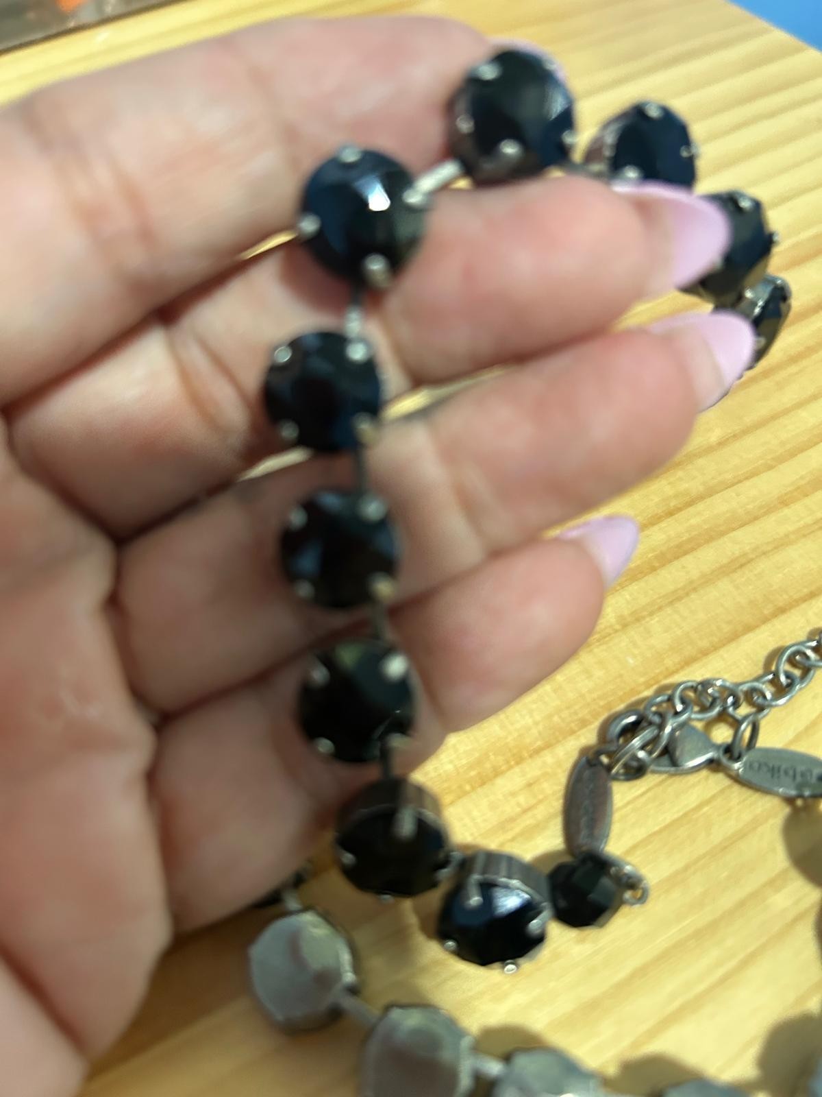 Authentic Sabika Manhattan Choker Necklace Black Crystals Medium Size Heart