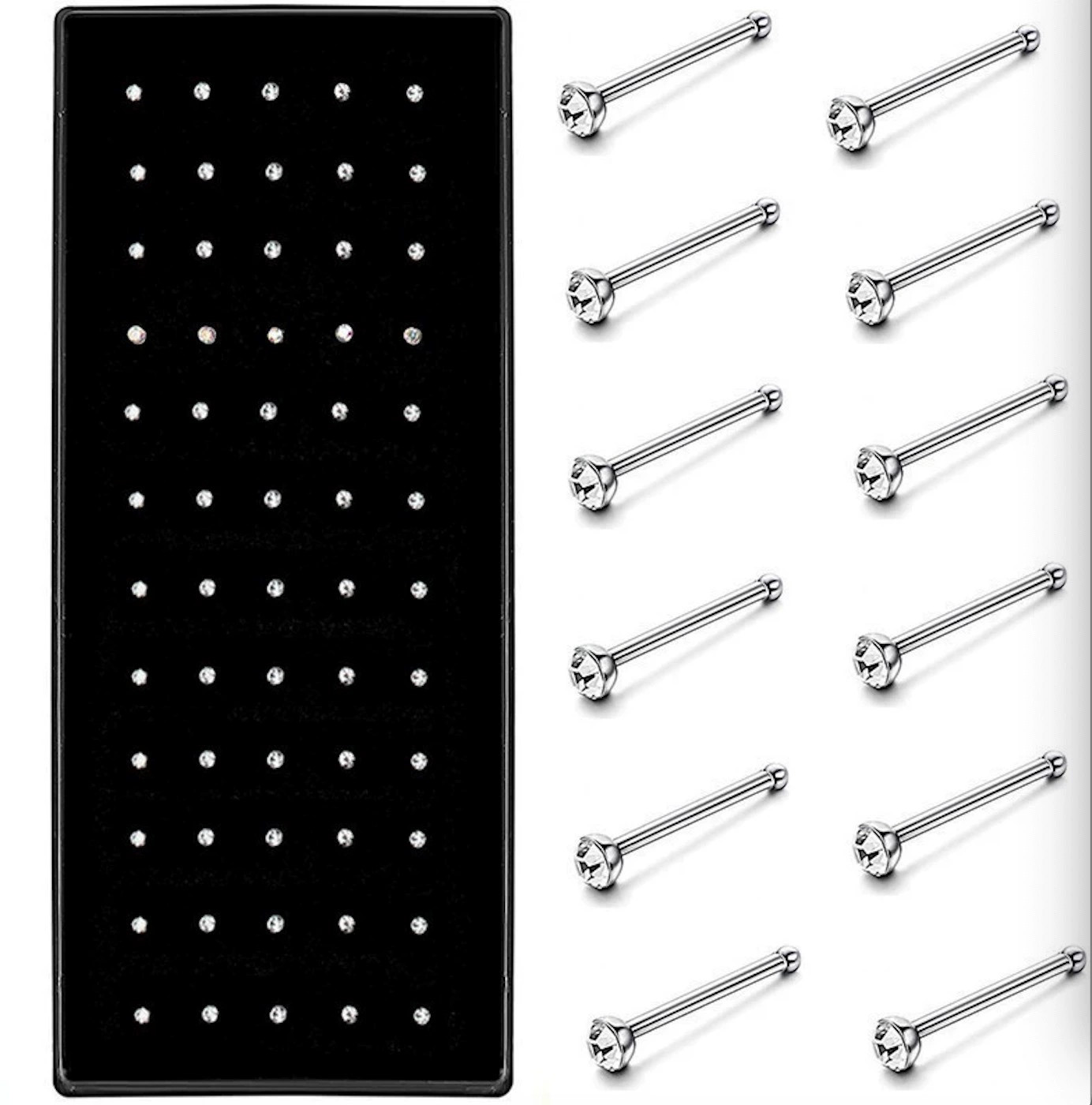 120× Stud Nose Rings Bone Stud Stainless Steel Color Pin Jewelry Piercing Body